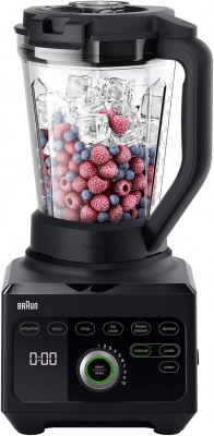 Braun PowerBlend 9 JB9040BK, Jug Blender with Unique Triangular Tritan Jug, 10 Speed + Pulse Function, PrecisionEdge Blade, Clean Program, 1600W, Black